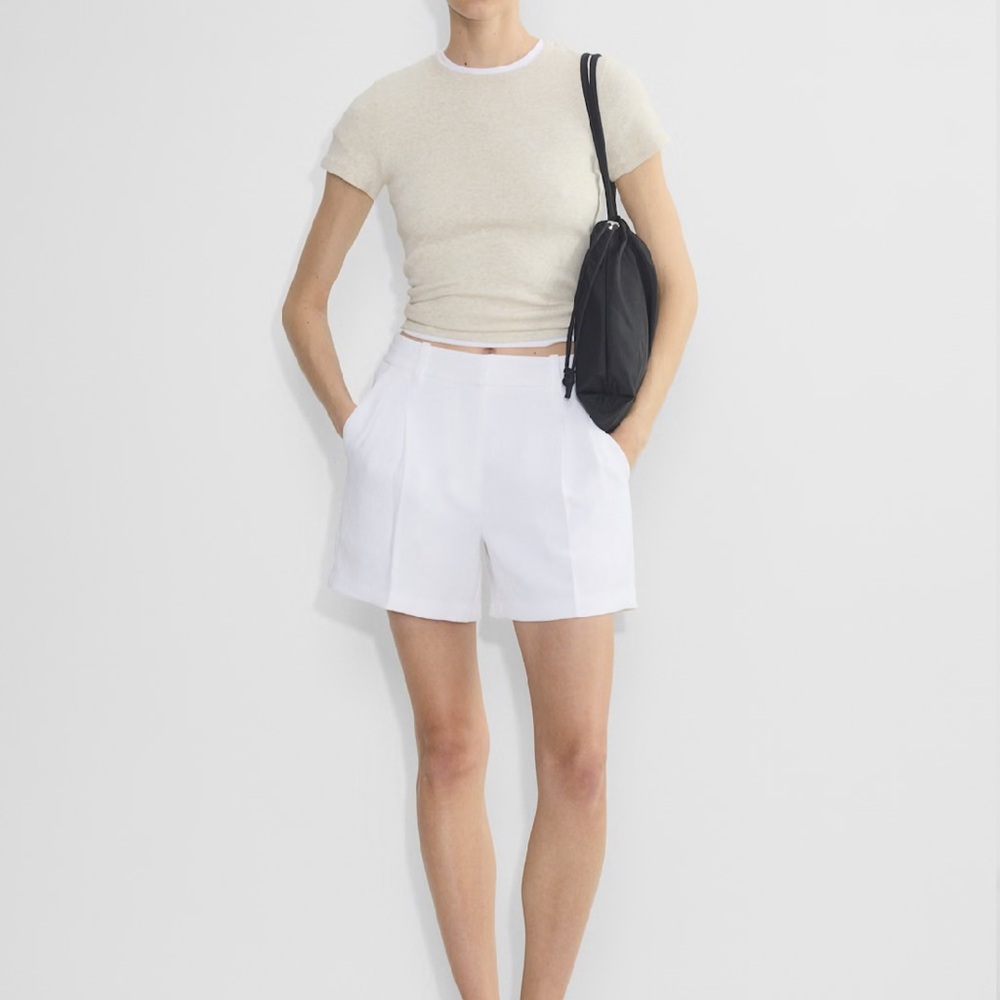 Aritzia White High Waist Shorts
